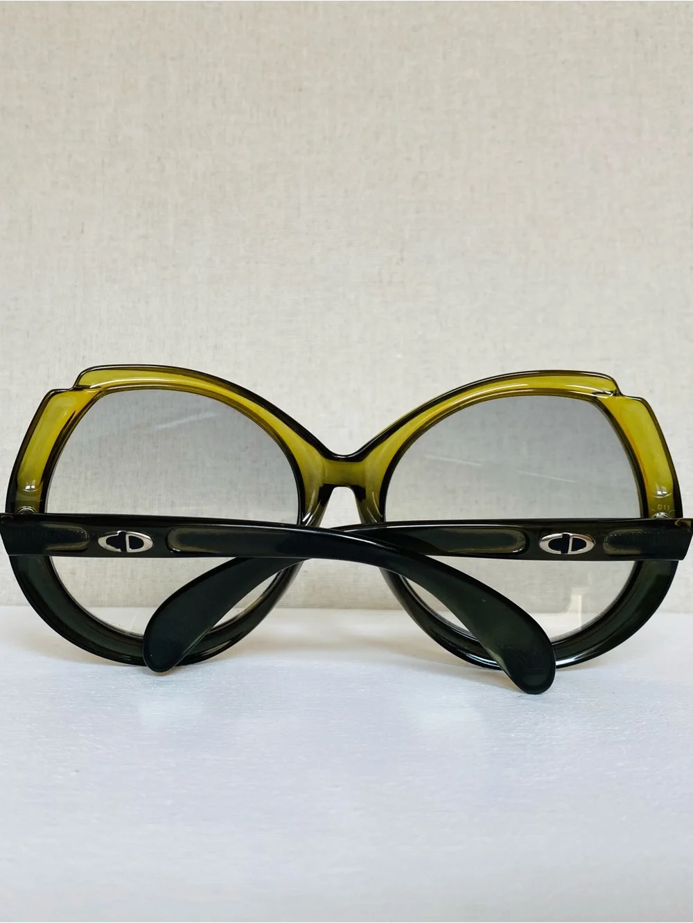 Vintage Christian Dior D11 1970’s Olive Green Optyl Sunglasses Gradient COA